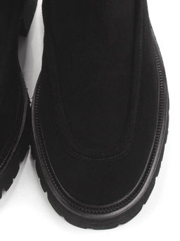 01-A51-4B BLACK Ботинки демисезонные женские (натуральная замша, байка)