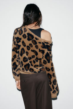 ANIMAL JACQUARD KNIT CARDIGAN - Zara фото 5