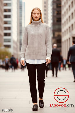 Свитер вязаный однотонный