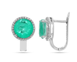 Серьги, турмалин параиба выращ., МЦВ1046