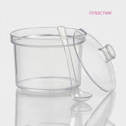 Ёмкость для специй с ложкой Доляна, 400 мл, 10.5×10 см, пластик, прозрачная
