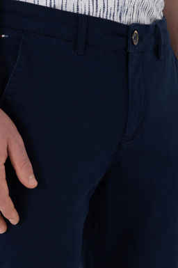 Erkek Lacivert Slim Fit Kanvas Pantolon