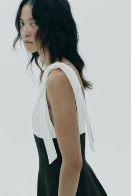 CONTRASTING SHORT DRESS WITH BOWS - Zara фото 12