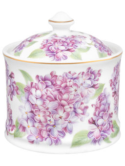 Сахарница 250 мл 9*9*10 см "Сирень" фарфор NEW BONE CHINA
