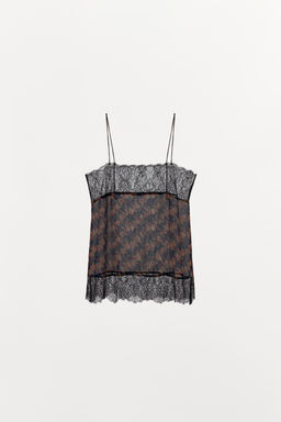 100% VISCOSE PRINTED LACE TOP - Zara фото 6