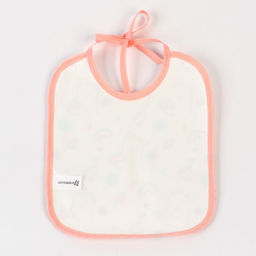 Цена за 10 шт. Нагрудник детский Крошка Я, 17х20 см (фасовка 10 шт., розовая окантовка)  фото 4