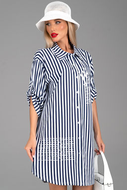 Платье  рубашка Молли (крупная полоска) - Эльза фото 11