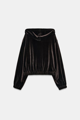 VELVET HOODIE JACKET - Zara фото 7