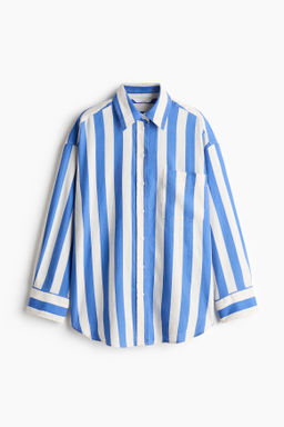 Camisa oversize en mezcla de lino