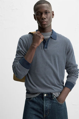 STRIPED KNIT POLO SHIRT - Zara фото 5