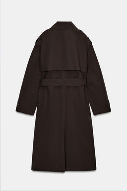 TRENCH LARGO CINTUR?N WATER REPELLENT WINDPROOF / Marr?n - Zara фото 4