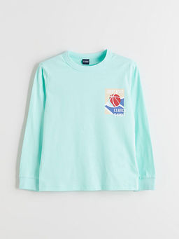 Bisiklet Yaka Bask?l? Erkek ?ocuk Ti??rt