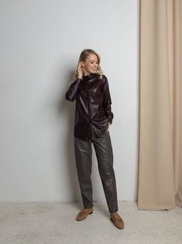 рубашка из экокожи 983-0610 - Трика фото 4