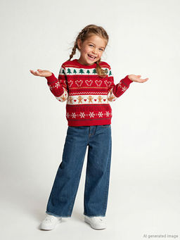 Y?lba?? Temal? K?z ?ocuk Kazak