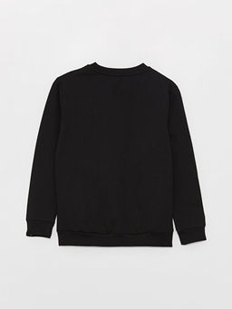 Bisiklet Yaka Bask?l? Uzun Kollu Erkek ?ocuk Sweatshirt - Waikiki фото 3