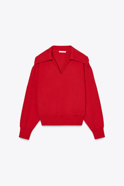 MAXI COLLAR CROPPED SWEATSHIRT - Zara фото 5