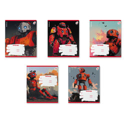 АКЦИЯ Цена за 10 шт. Тетрадь школьная ученическая ErichKrause Iron Gear, 18 листов, клетка (в плёнке по 10 шт.)_MIX-PACK