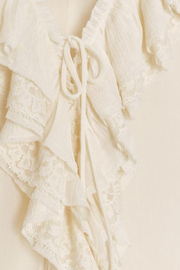 ZW COLLECTION LACE RUFFLE DRESS - Zara фото 7