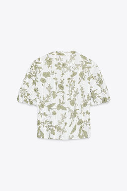 PRINTED TOP WITH CUTWORK EMBROIDERY - Zara фото 17