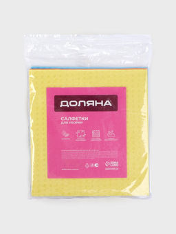 Цена за 2 шт. Салфетки для уборки Доляна, целлюлоза губчатая, 16.5×15.5 см, 3 шт.