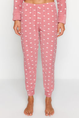 Trendyolmilla Lila 3lu Kalpli Uyku Bantl? Polar K?sl?k Orme Pijama Tak?m? THMAW21PT0666 фото 14