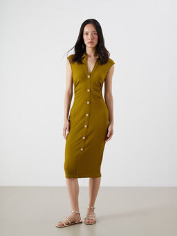 Dokulu B?zg?l? G?mlek Elbise