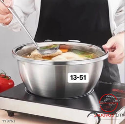 Стальная миска с толстыми стенками, 24 см