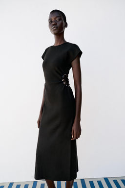 VESTIDO PUNTO CUT OUT BOLAS / Negro - Zara фото 2