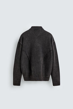WASHED KNIT BOMBER JACKET - Zara фото 7