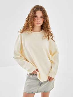 Bisiklet Yaka Oversize Kad?n Sweatshirt