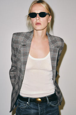 BLAZER CUADROS ZW COLLECTION / Gris - Zara фото 2