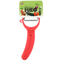 Овощечистка Шеф 15см, пластик/нержавеющая сталь, цвета микс (Россия) - Домашняя мода фото 6