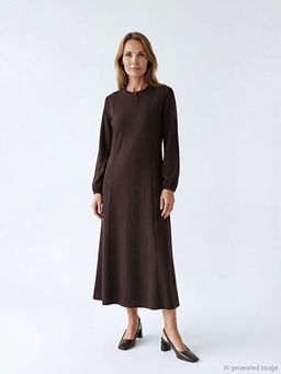 Bisiklet Yaka F?rf?rl? Elbise