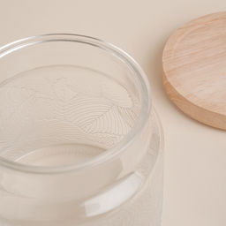 Банка для сыпучих продуктов SL Home «Ивелин», 1 л, 12×12 см, с деревянной крышкой, стекло, прозрачная