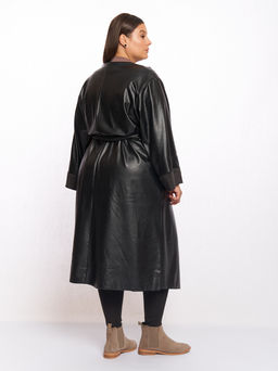 Плащ кожаный TKA05221BLK01