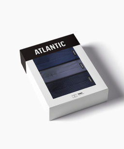 ATLANTIC 3MH-218 Трусы шорты Small Print - набор 3 шт. кобальт + деним + темно-голубой  фото 7