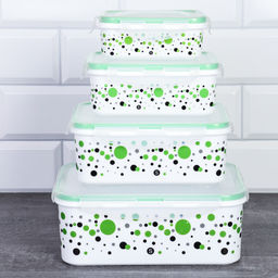 Салатник прямоугольный 5 штук с крышками/ ZH-049 /уп 48/ - Галеонтрейд фото 2