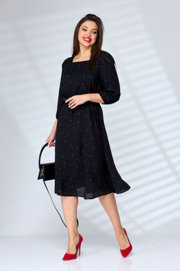Платье Anastasia 1072-Р-Р черный в горошек