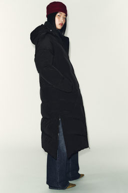 ANORAK LARGO 50% PLUM?N 50% PLUMA CAPUCHA WATER REPELLENT WINDPROOF / Negro - Zara фото 5