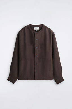 CAMISA OVERSIZE DE LINO CON CUELLO MAO - H&m фото 2