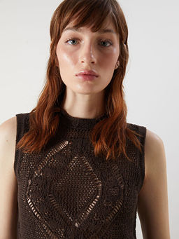 Bisiklet Yaka Ajurlu Kad?n Triko S?veter