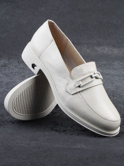 03-DEB1-5 LT. BEIGE Лоферы женские (натуральная кожа)