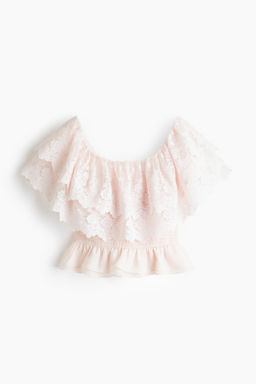 Flounced off-the-shoulder top