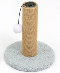 Когтеточка на подставке "Счастливый хвост!, цвет серо-голубой, 18*22см / d-5см