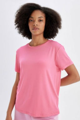 DeFactoFit Standart Fit Bisiklet Yaka Sporcu Basic Duz K?sa Kollu Tisort