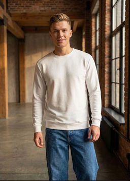 KM1873 Свитшот (кашемир) БЕЛЫЙ