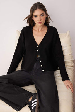 Ekru Yumusak Dokulu Kol Isleme Detayl? Genis Kal?p Triko H?rka TWOAW26HI00120 - Trendyolmilla фото 2