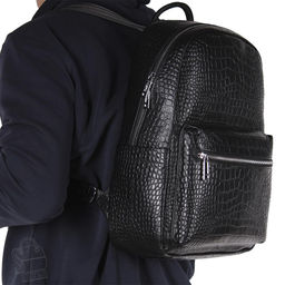Рюкзак мужской кожаный 23130H black Heanbag - S-style фото 2