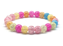 Браслет из сахарного кварца шарик 8мм цвет микс, 17см