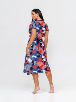 Халат женский, цвет синий красный